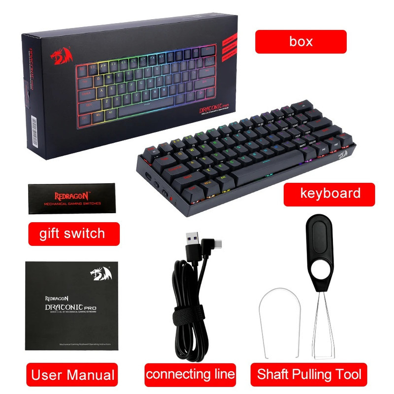 کیبورد مخصوص بازی ردراگون مدل K530 PRO DRACONIC BLUE SWITCH