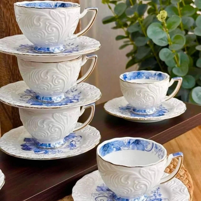 سرویس چای خوری 12 پارچه 6 نفره شاهین مدل dantella d