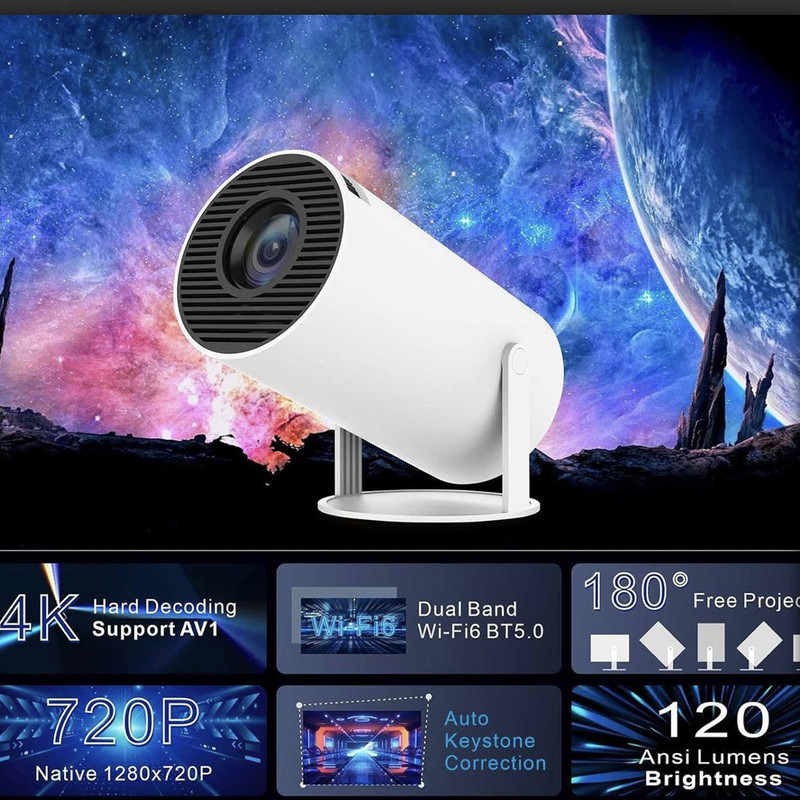 ویدئو پروژکتور آیریور مدل HY300 با رزولوشن 1280x720 تصویر 4K