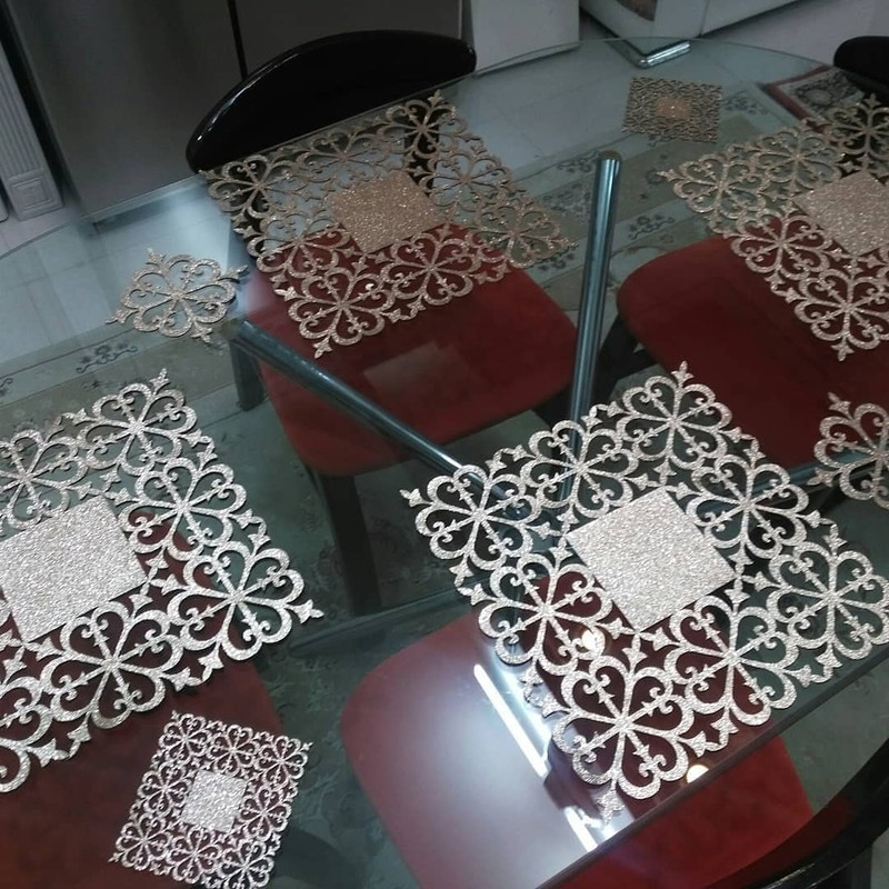 رومیزی طرح نیلوفر کد 22cm