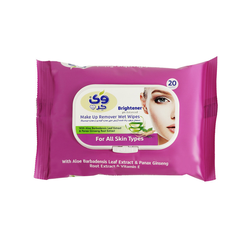 دستمال مرطوب وی کر مدل Ginseng-Aloe Vera دو بسته 20 عددی