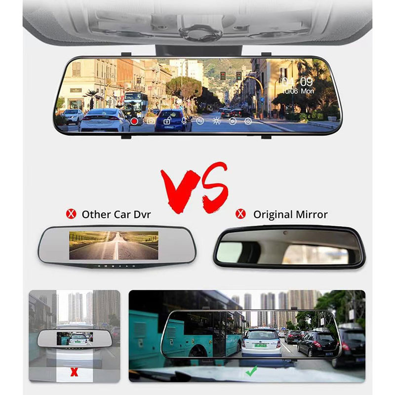 دوربین فیلم برداری ثبت وقایع خودرو مدل آینه‌ای لمسی RoadLens-WS8
