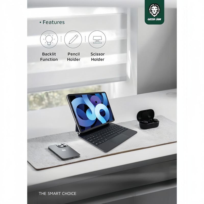 کیف کلاسوری کیبورد دار گرین لاین مدل Magic مناسب برای تبلت اپل iPad Air 11 (2024)  Air 10.9  Pro 11