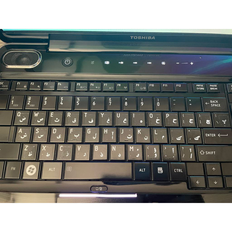 برچسب حروف فارسی مدل LapTop طرح شفاف
