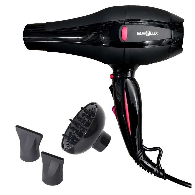 سشوار حرفه‌ای 2200 وات یورولوکس مدل EU_HD7516ML، موتور AC، وزن 0.76 گرم، المنت سرامیک تورمالین