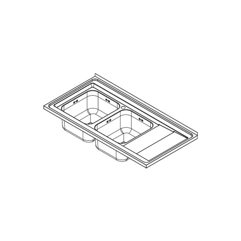 سینک ظرفشویی استیل روکار دو لگنه کن مدل 9152s-R