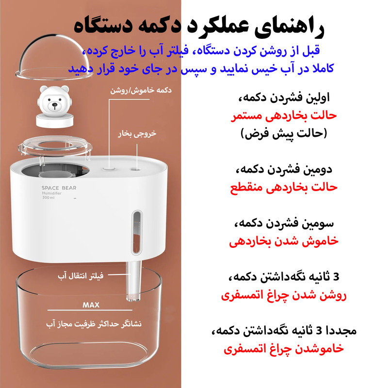 دستگاه بخور و رطوبت ساز سرد مدل M318