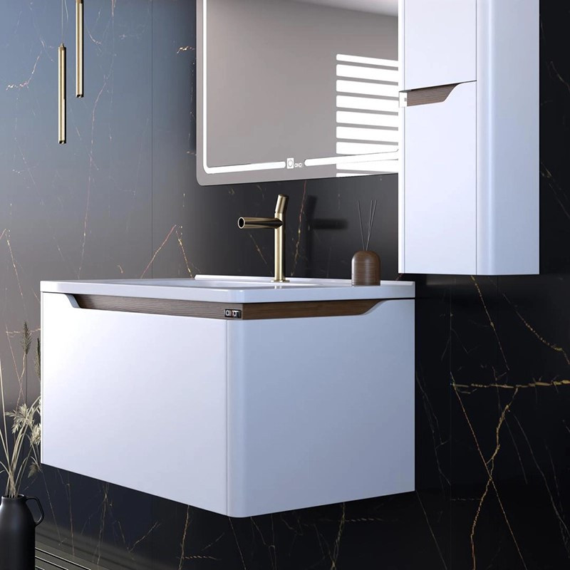 ست کابینت و روشویی آلکا مدل 6080 به همراه باکس و آینه لایت دار