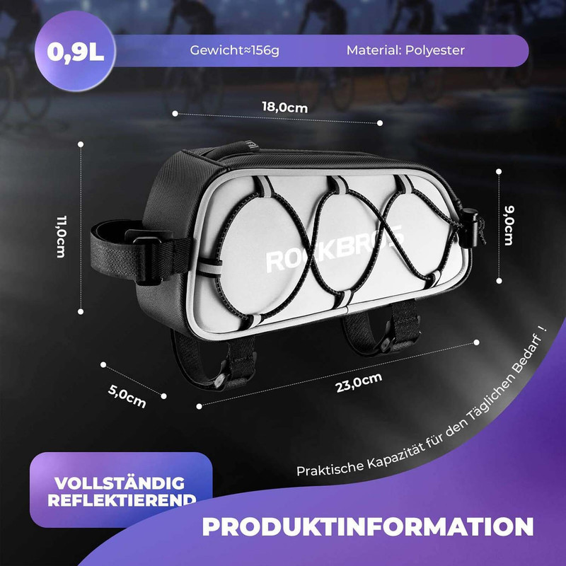 کیف تنه دوچرخه راک براس مدل FULL REFLECTIVE کد 2043