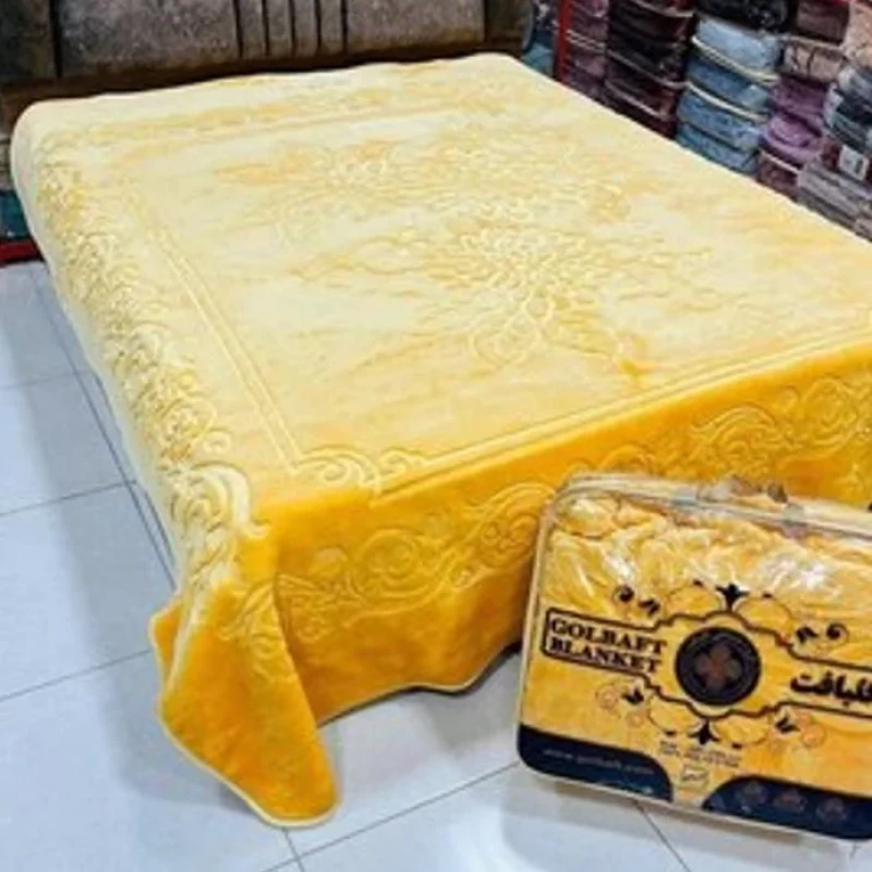 پتوی گلبافت مدل برتر گل برجسته سایز 240x220 سانتی متر