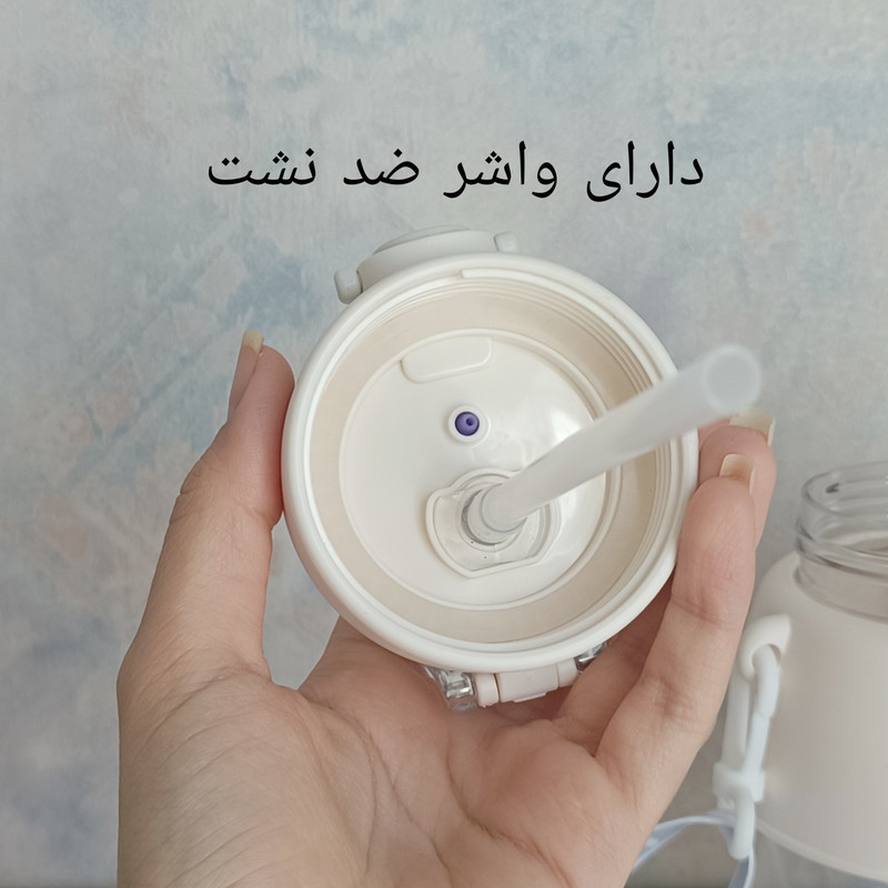 قمقمه کودک مدل نی دار استیکر دار طرح پاندا گنجایش 0.68 لیتر