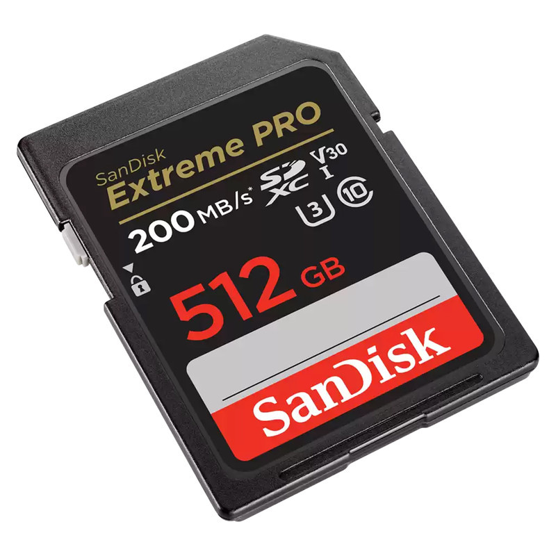 کارت حافظه SDXC سن دیسک مدل Extreme Pro V30 کلاس 10 استاندارد UHS-I U3 سرعت 200mbps ظرفیت 512 گیگابایت