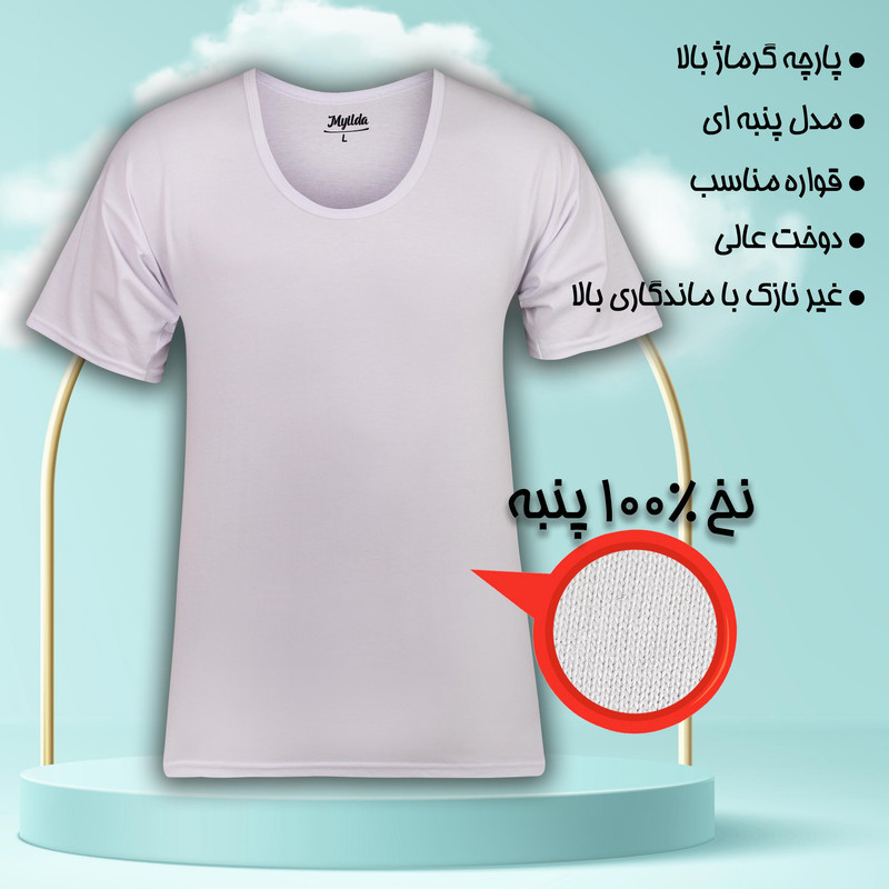 زیرپوش آستین‌دار یقه گرد مردانه ماییلدا مدل 4710-3 مجموعه 3 عددی