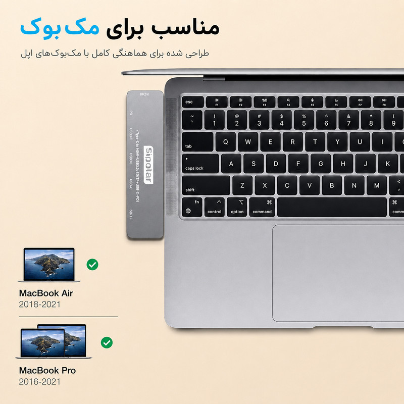 هاب 7 پورت USB-C سیپولار مدل 2Type-C in Mac-HDMI