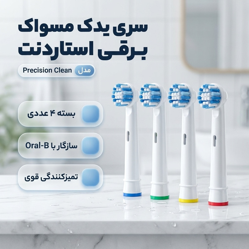 سری یدک مسواک برقی استاردنت مدل Precision Clean بسته 4 عددی