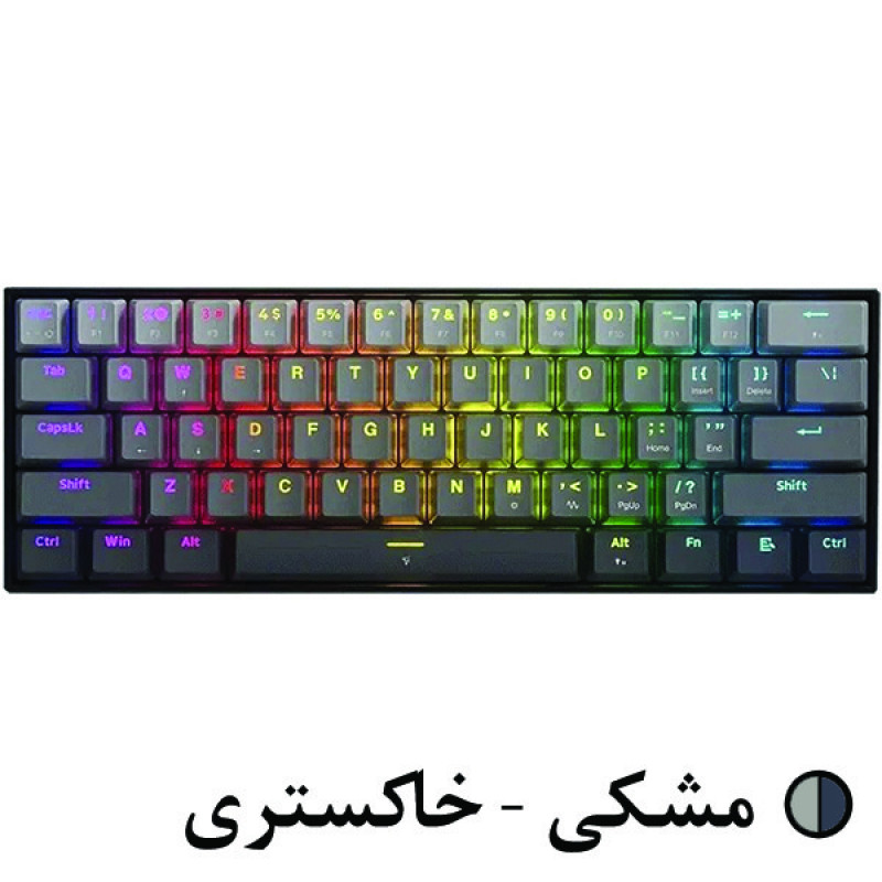 کیبورد گیمینگ ردراگون مدل K617 FIZZ، سوییچ مکانیکال قرمز، Tenkeyless، نورپردازی RGB