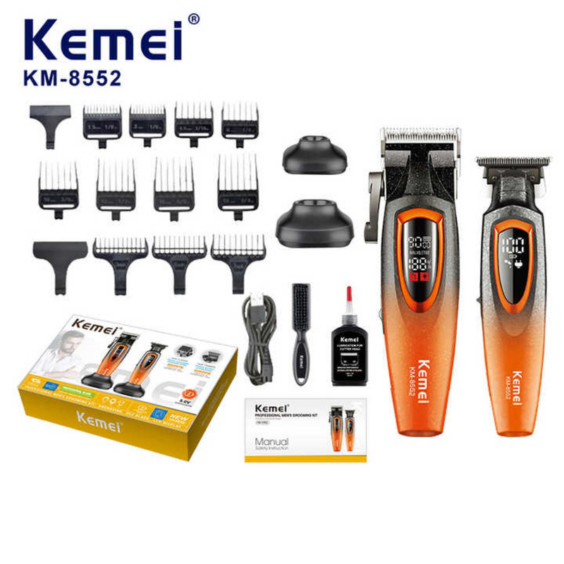 ماشین اصلاح موی سر و صورت شارژی کیمی مدل KM-8552 &amp; KM-8553 مجموعه 2 عددی