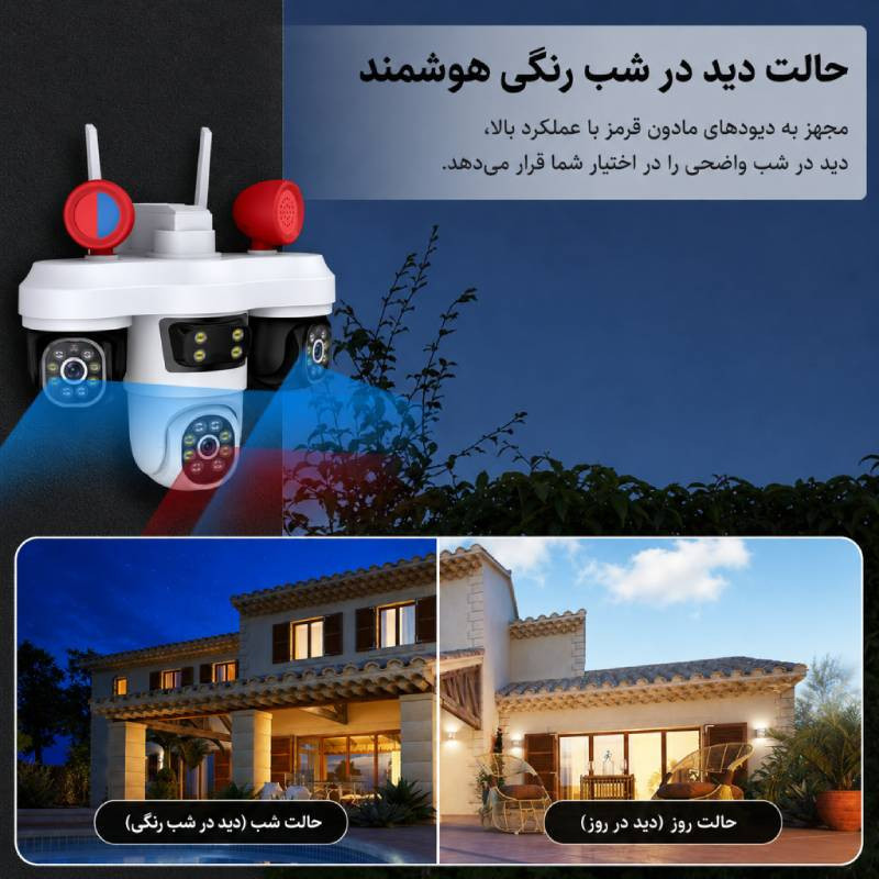 دوربین مداربسته تحت شبکه سیم‌کارتی مدل V380 -CT36CF