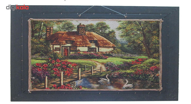 تابلو فرش ماشینی نقش و نگار رضوی طرح کلبه کد 553C
