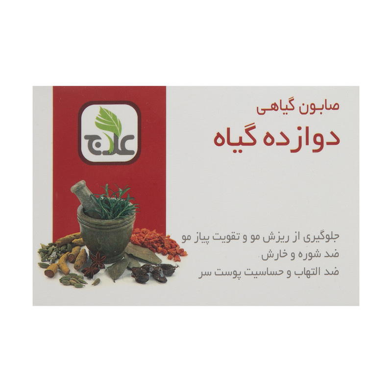 صابون تقویت مو علاج مدل دوازده گیاه وزن ۱۰۰ گرم