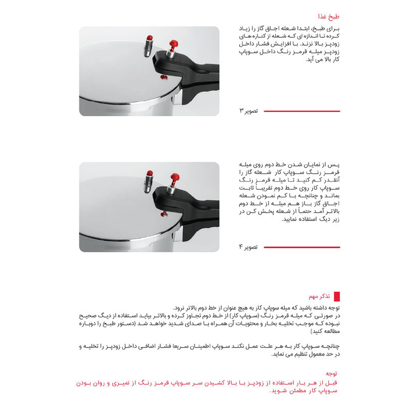 زودپز دوقلو پارس استیل مدل کف سه لایه گنجایش 6 و 4.5  ليتر