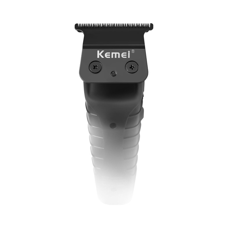 ماشین اصلاح موی صورت کیمی مدل KM-2299 با تیغه کربن استیل، شانه قابل تنظیم 1 تا 3 میلی‌متر، باتری 600 میلی‌آمپر ساعت با 180 دقیقه زمان استفاده، طراحی ارگونومیک و مقاوم در برابر آب و ضربه، شارژ از طریق USB Type-C و آداپتور