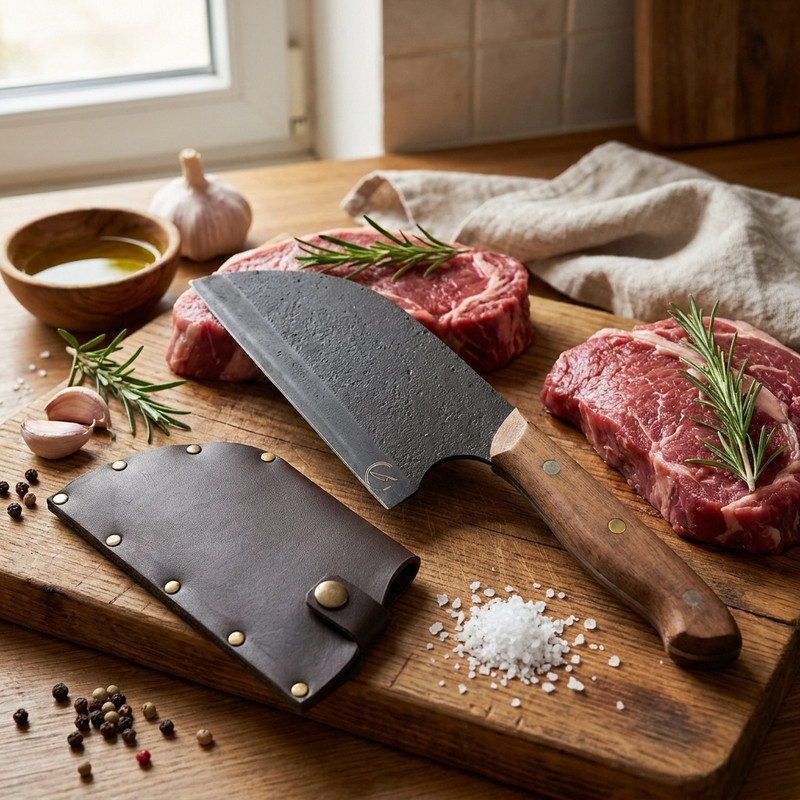 ساطور آشپزی مدل صربستانی غلافدار کد A1
