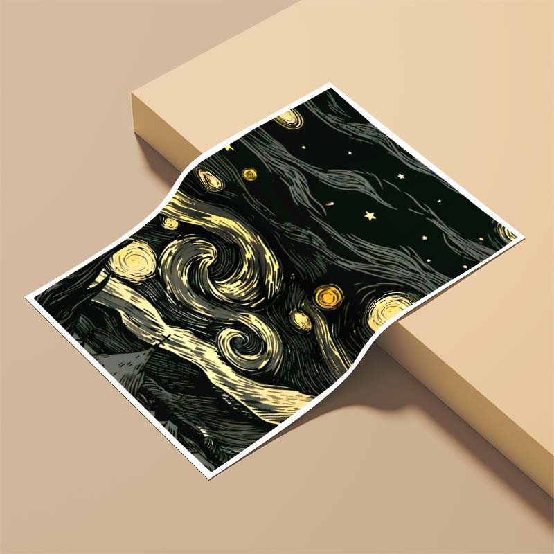 پوستر کارنيکا طرح شب پرستاره فانتزی ون‌گوگ Fantasy Starry Night Van Gogh کد 40208 مجموعه 8 عددی