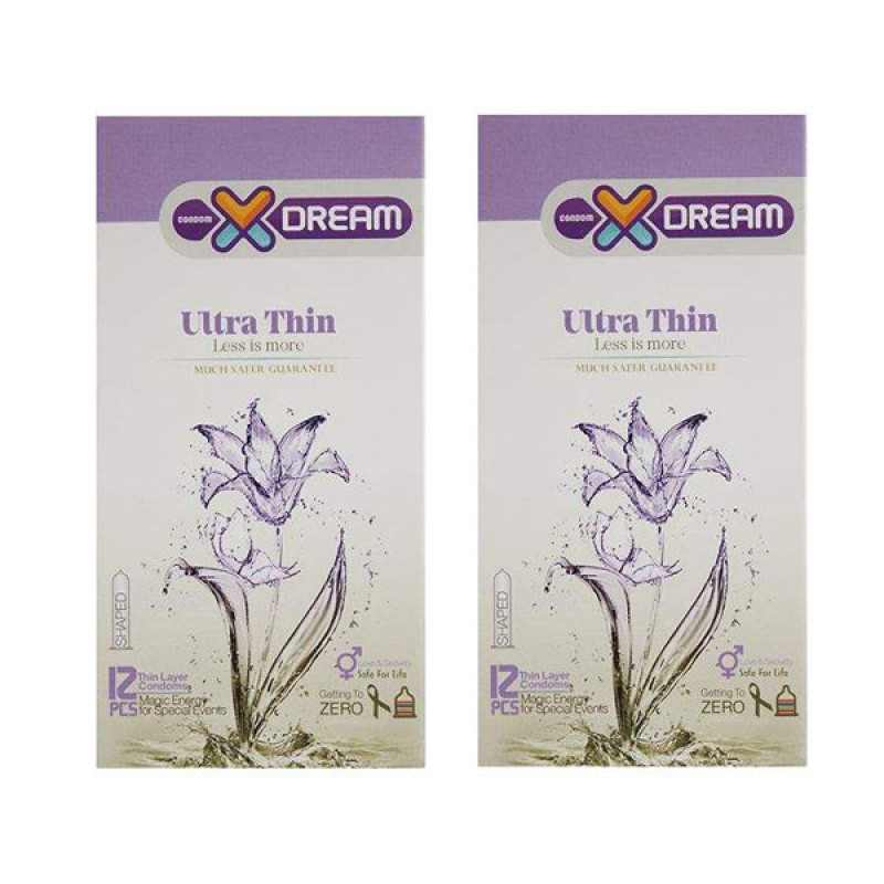 کاندوم ایکس دریم مدل ultra thin مجموعه 2 عددی