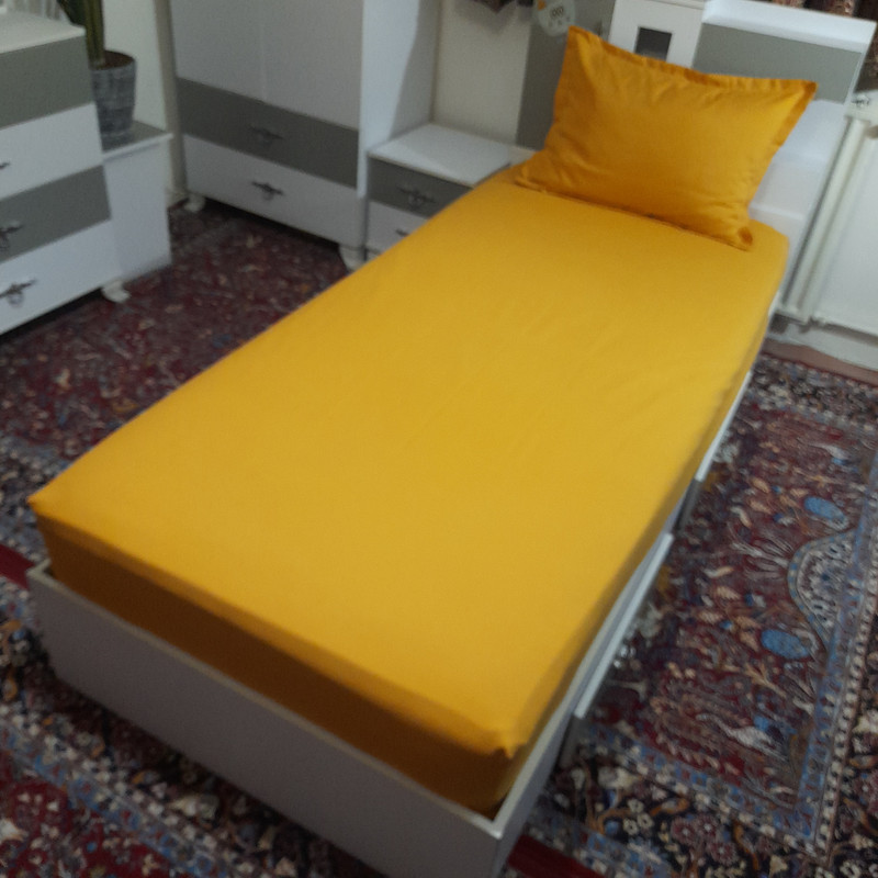 سرویس ملحفه مدل کشدار کد ni03077 یک نفره  دو  تکه