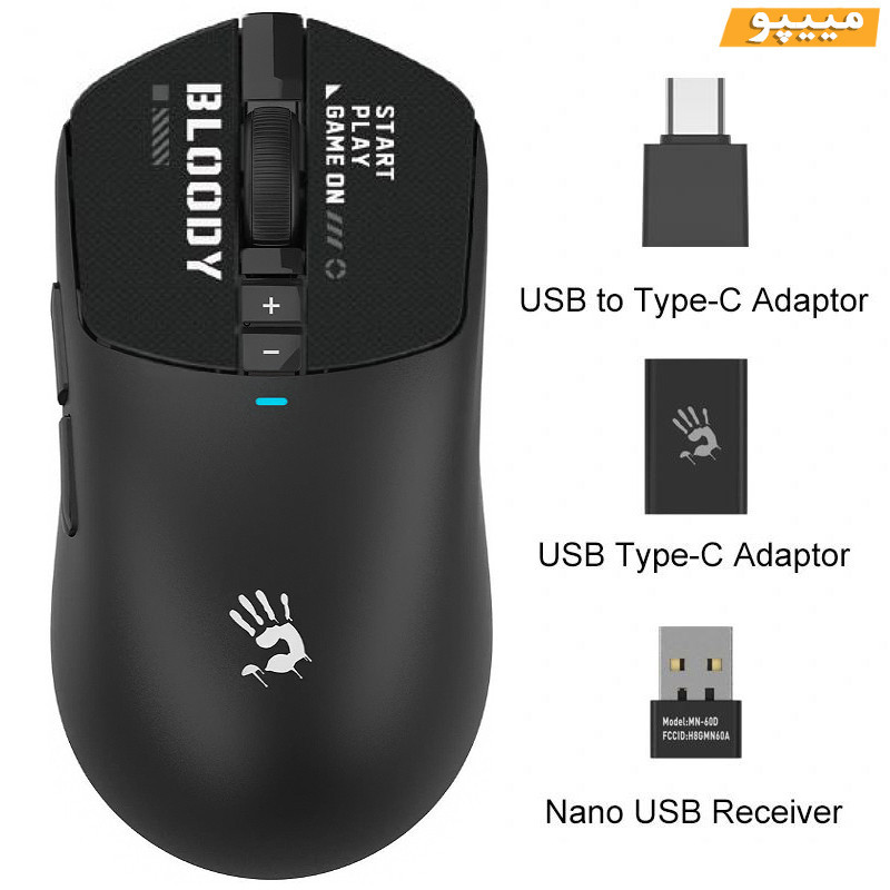 ماوس گیمینگ دوگانه بی‌سیم و باسیم بلادی مدل R_72_ULTRA_DUAL