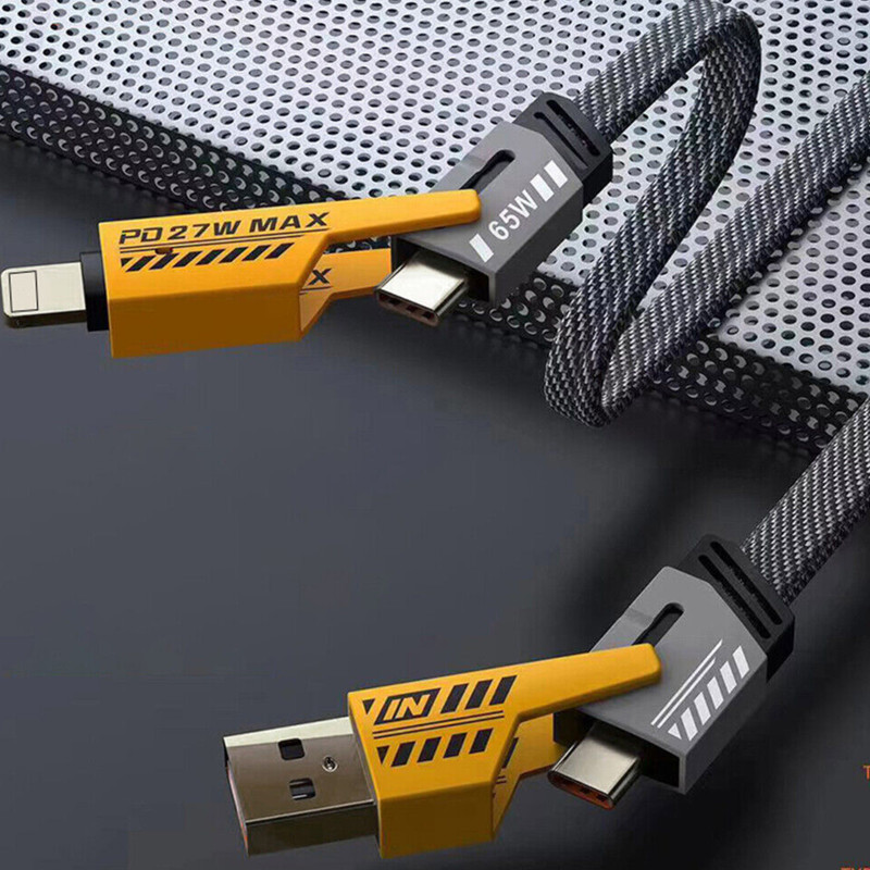 کابل تبدیل USBUSB-C به لایتنینگUSB-C اچ تی ام مدل 4in1 طول 1.2 متر