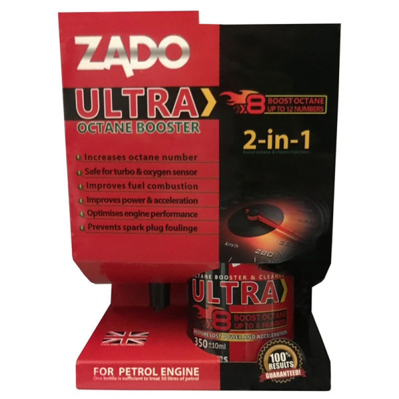 مکمل سوخت خودرو زادو مدل ultra octane booster حجم 350 میلی لیتر