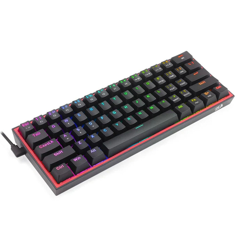 کیبورد گیمینگ ردراگون مدل K617 FIZZ، سوییچ مکانیکال قرمز، Tenkeyless، نورپردازی RGB
