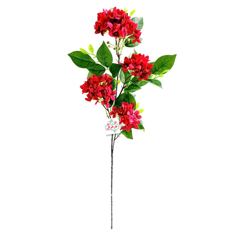گل مصنوعی جُرجُرگل مدل شاخه شکوفه یاس رومیزی با طراحی 4 بازو، مقاوم در برابر نور و گردوغبار، قابلیت تمیزکاری با دستمال مرطوب، ابعاد 15×10×75 سانتی‌متر، وزن 100 گرم