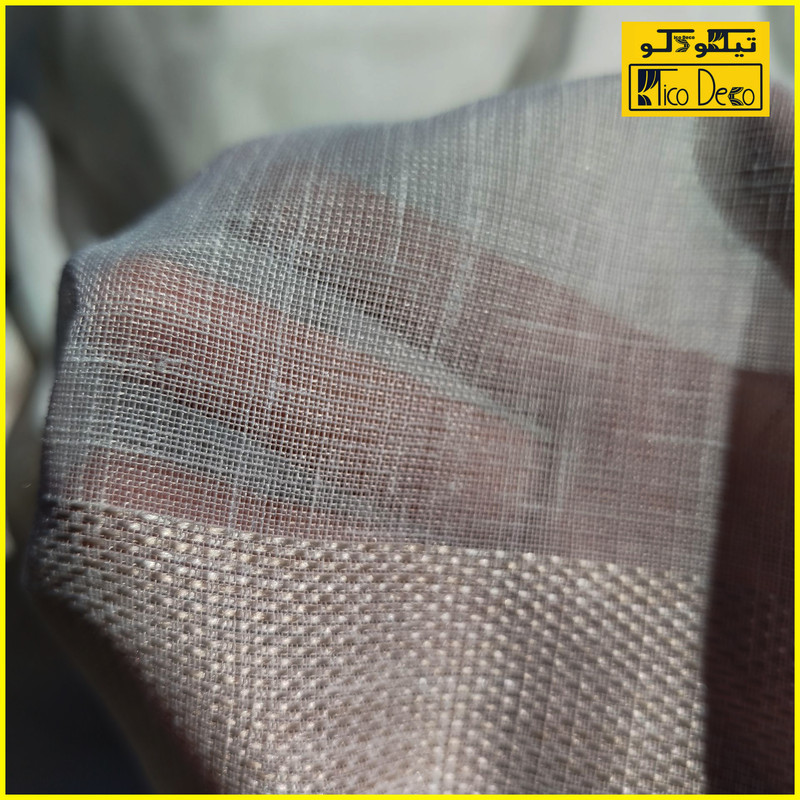 پرده تیکو دکو مدل دوخت ساده کتان شفاف حاشیه دار سایز 280 × 300 سانتی‌متر
