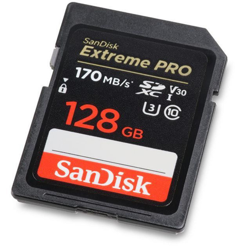 کارت حافظه SDXC سن دیسک مدل Extreme Pro V30 کلاس 10 استاندارد UHS-I U3 سرعت 170mbps ظرفیت 128 گیگابایت