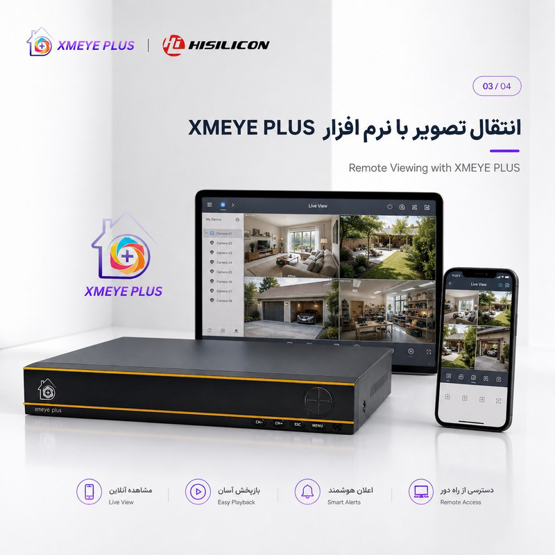 ضبط کننده ویدیویی ایکس می پلاس مدل 8008-hisilicon-xvr-xmeye plus