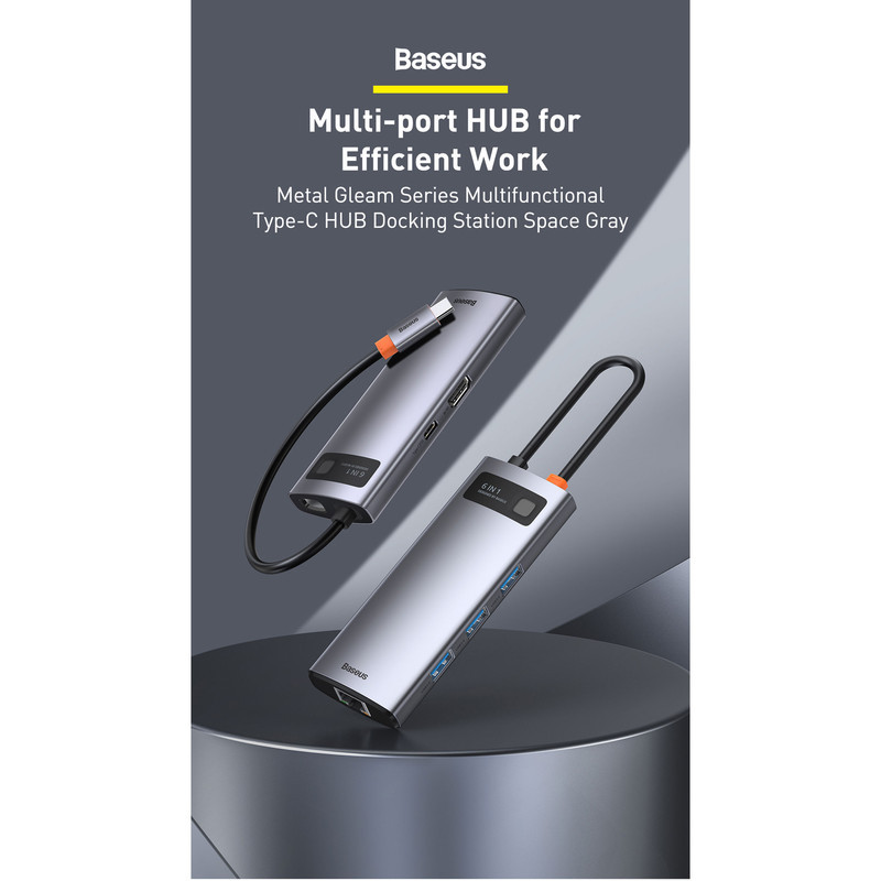 هاب 8 پورت USB-C باسئوس مدل CAHUB-CV0G