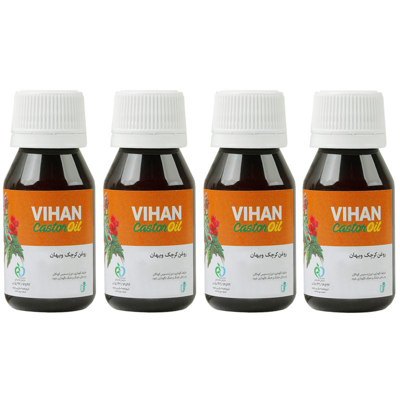 روغن کرچک ویهان کد 24301 حجم 40 میلی لیتر مجموعه 4 عددی