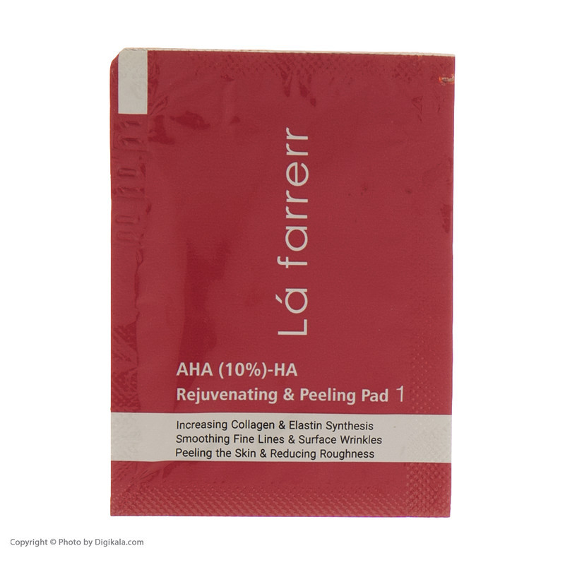 پد جوان کننده و لایه بردار پوست لافارر مدل AHA10% و هیالورونیک اسید بسته 30 عددی