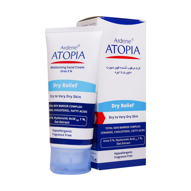 کرم مرطوب‌کننده صورت آردن آتوپیا مدل Dry Relief حجم 50 میلی‌لیتر