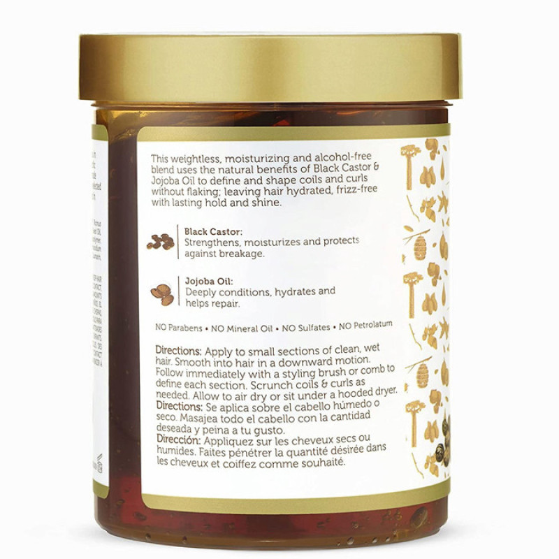 ژل حالت‌دهنده مو آفریکن پراید مدل Black Castor & Jojoba Oil حجم 510 میلی‌لیتر