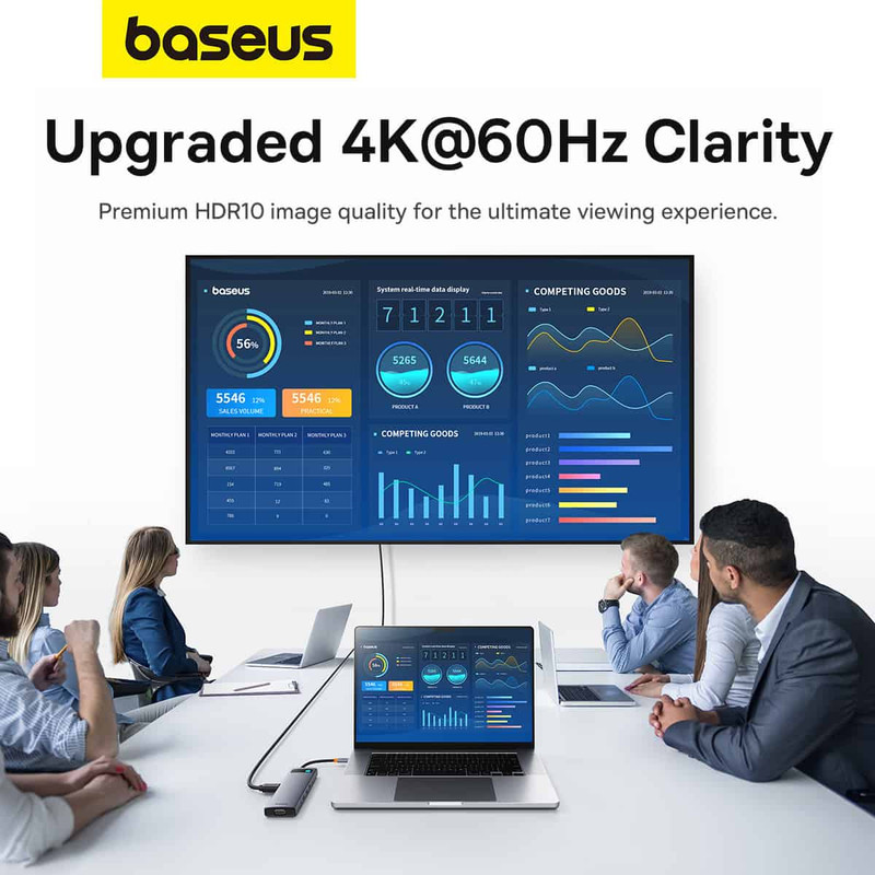 هاب 11 پورت USB-C بیسوس مدل Clarity 4K@60HZ