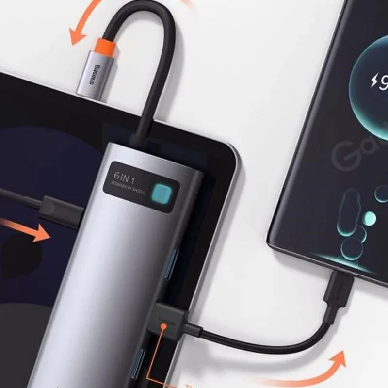 هاب 6 پورت USB-C باسئوس مدل CW0G