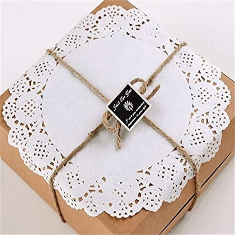 کاغذ شیرینی پزی مدل گیپور طرح دایره 14x14 بسته 100 عددی