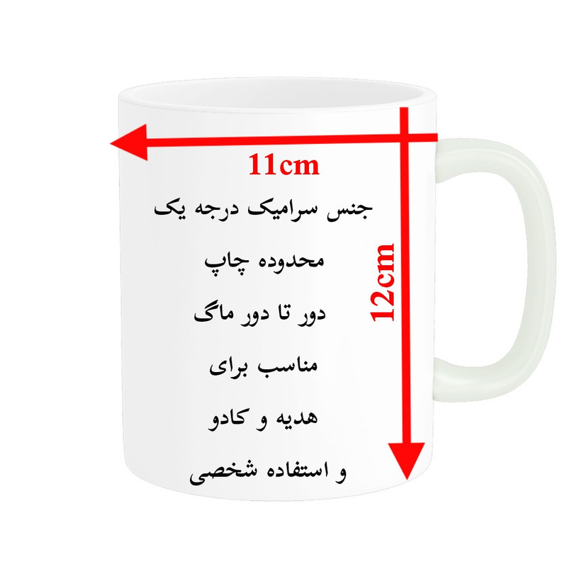 ماگ پادآفرین مدل لیوان شخصی طرح پسرانه اسم ادیب کد p2443