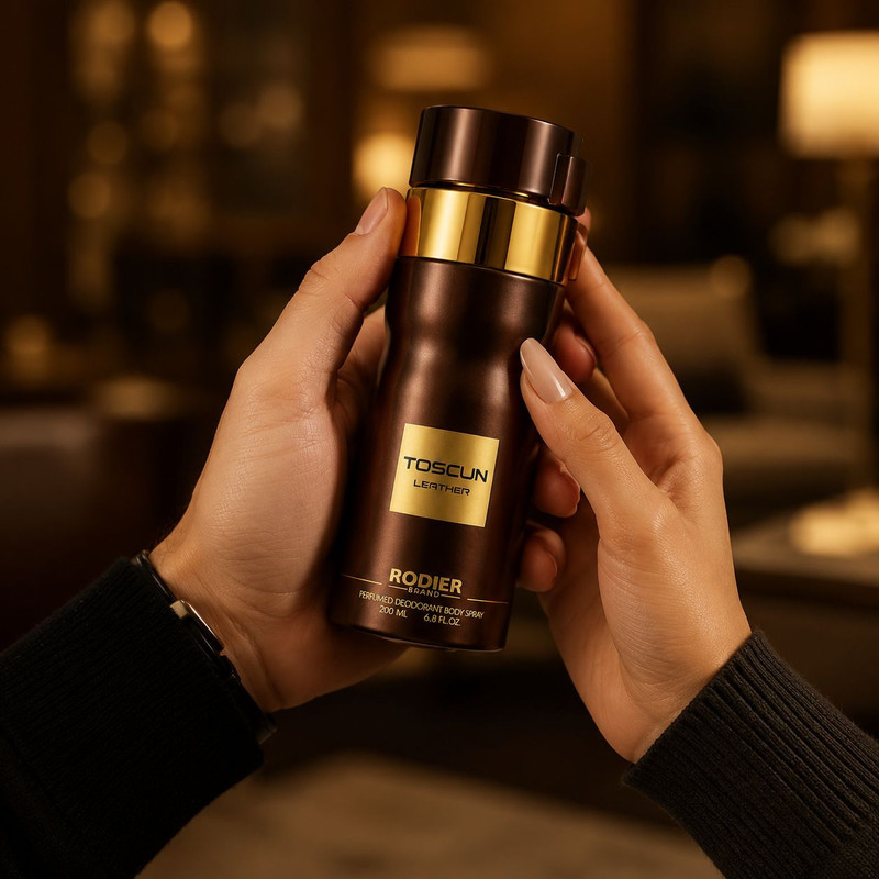 اسپری دئودورانت مردانه رودیر مدل Toscun leather حجم 200 میلی‌لیتر