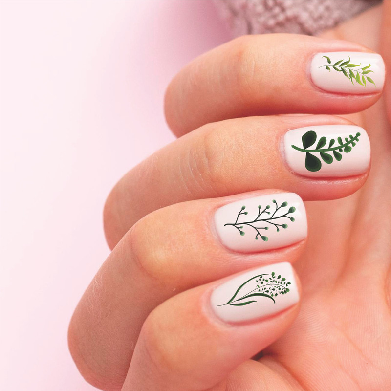 برچسب لنز ناخن طرح برگ مدل L2057