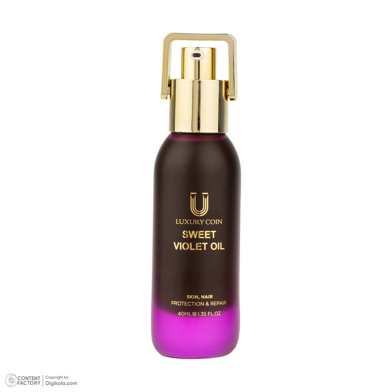 روغن بدن لاکچری کوین مدل VIOLET OIL مناسب برای انواع پوست حجم 40 میلی‌لیتر